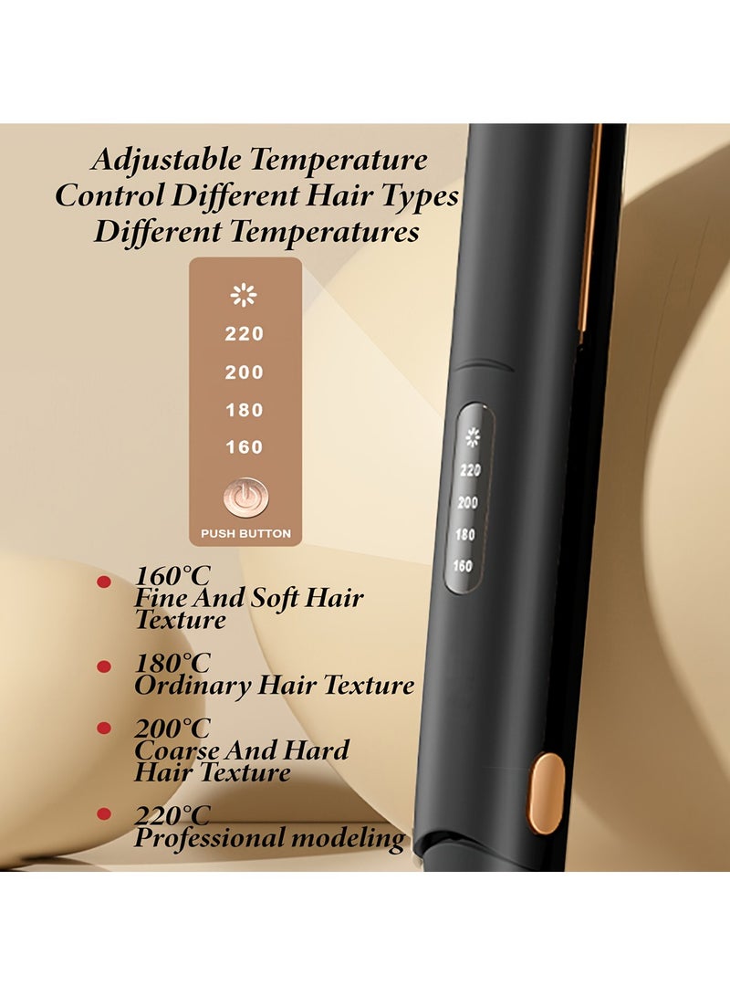 2-in-1 Hair Straightener and Curler Dual Voltage Styling Tool for Professional Salon Straightening/Curling/Waving - Image 4